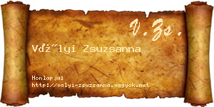 Vályi Zsuzsanna névjegykártya